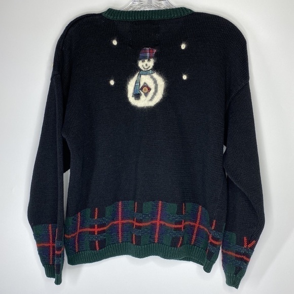 Christopher & Banks Hand Embroidered Snowman Christmas Sweater Medium - Picture 2 of 5